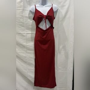 Zaful Burgundy Backless Dress